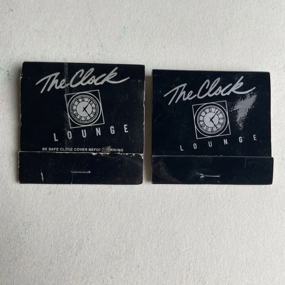Vintage Matchbook Lot (2) The Clock Lounge NY New York Bar Lounge Marriott Rare